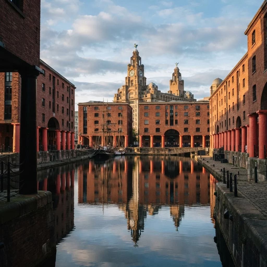 The Royal Albert Dock and Royal Liver Building on the Liverpool waterfront